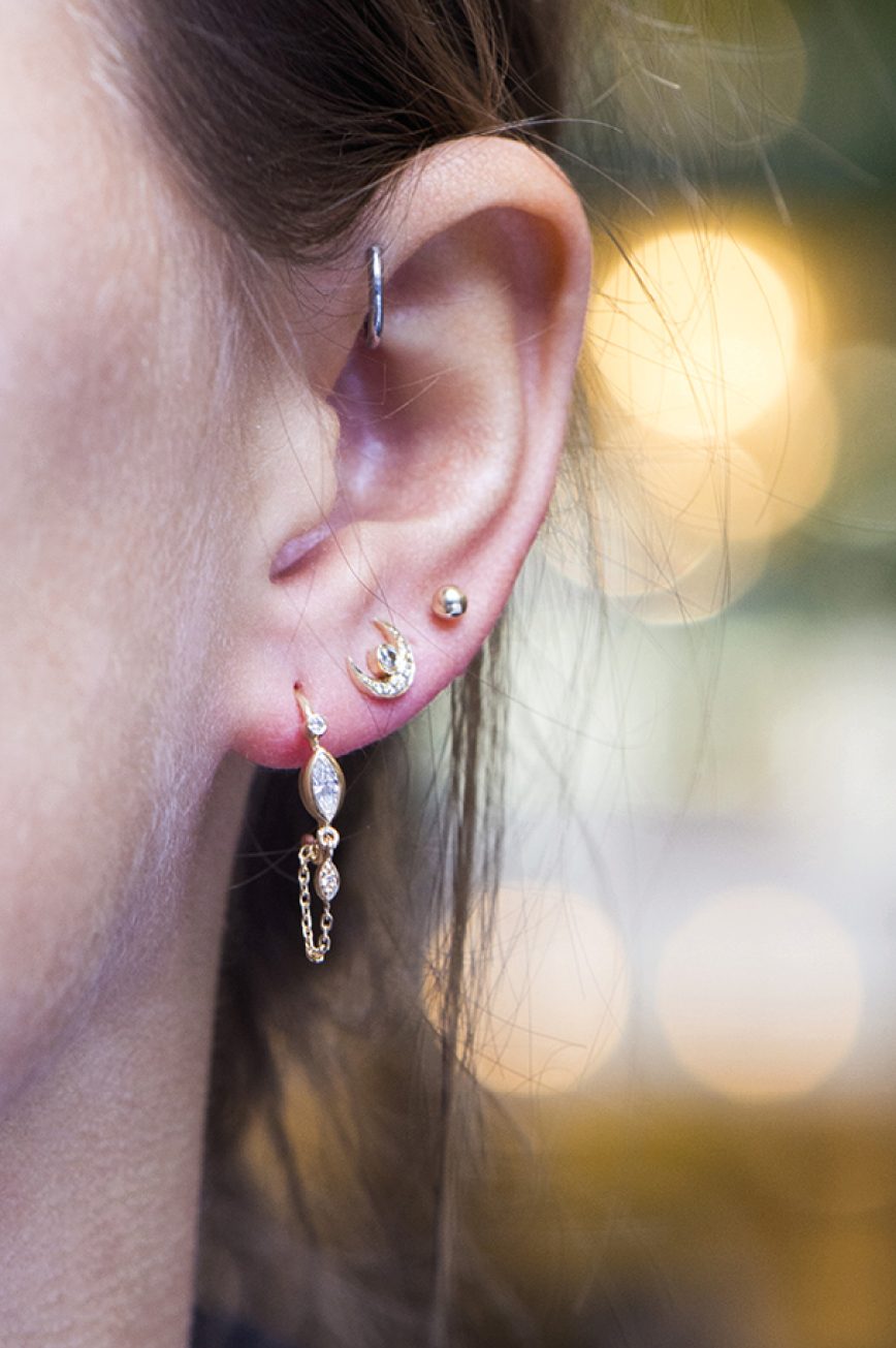 Moon & Diamonds Earrings