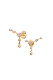 celine daoust gold white diamond 6 diamond constellation stud earring