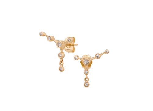 celine daoust gold constellation 6 diamond stud earrings