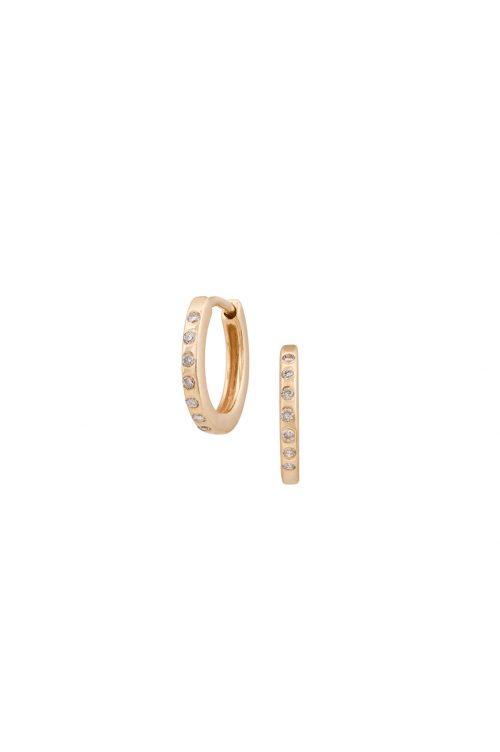 celine daoust gold mini diamond huggie hoop earrings