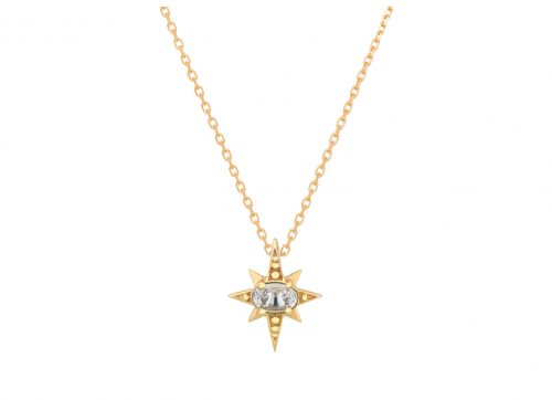 celine daoust yellow gold one of a kind sapphire star chain necklace