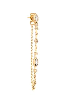 Celine Daoust Protection and Believes Marquise Diamonds and diamonds eyes Single long Chain Earring
