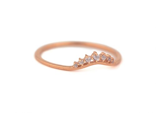 celine daoust rose gold small diamond stacking crown ring