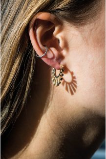 celine daoust aztec protection and believes sun hoop earring