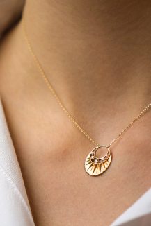 Celine Daoust Stars and Universe Sun and Diamond moon Necklace