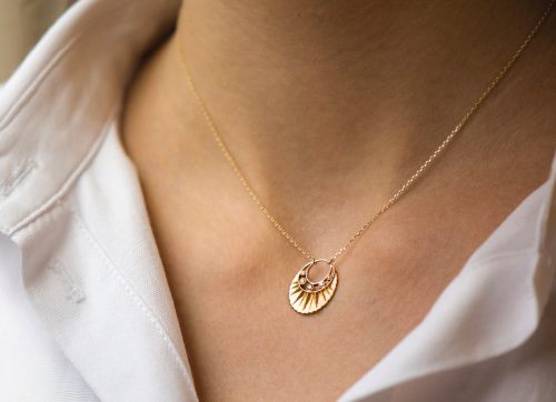 Celine Daoust Stars and Universe Sun and Diamond moon Necklace