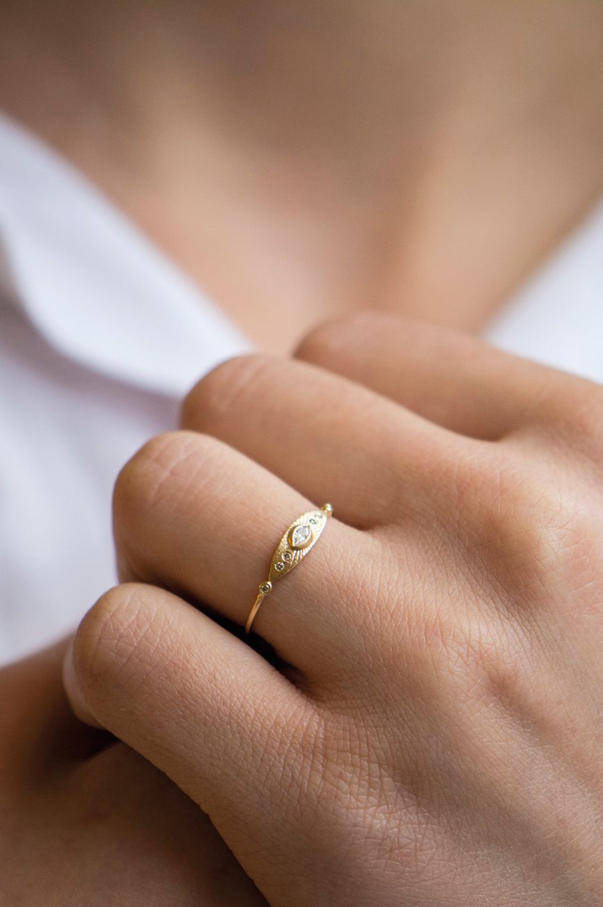 Small Round Diamond Ring – STONE AND STRAND