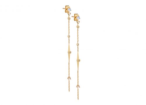 Celine Grands Volumes DIAMANTÉ Gold Crystal Drop Earrings - Luxe Time