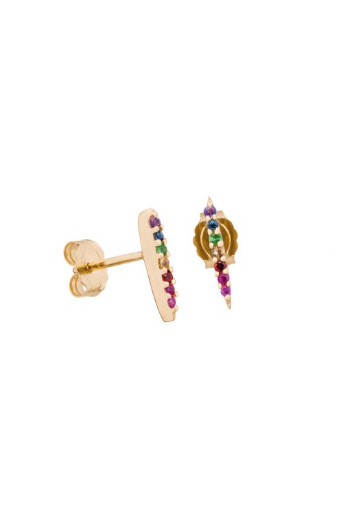 celine daoust gold sun beam gemstone stud earrings