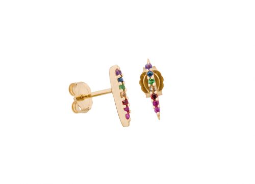 celine daoust gold sun beam gemstone stud earrings