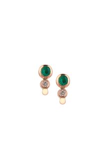 rose gold emerald and diamond stud earrings celine daoust