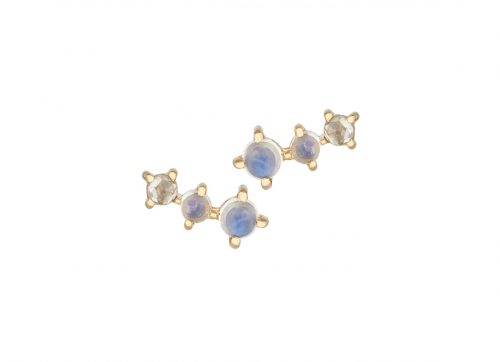 Celine Daoust One of a Kind Moonstone Three Moonstone Earrings