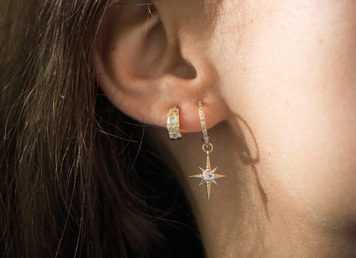 celine daoust totem diamonds single hoop earring