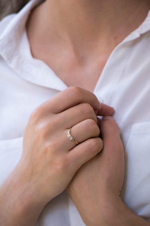 Celine Daoust Moonstone and diamonds Totem Engagement Ring