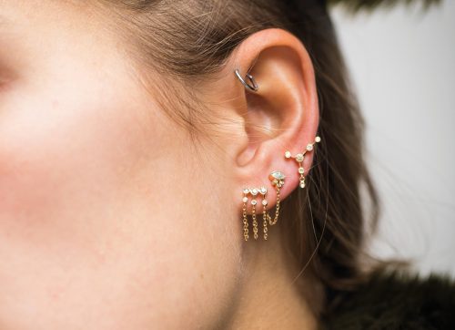 Celine Daoust Constellation Triple Chain diamonds Earring set