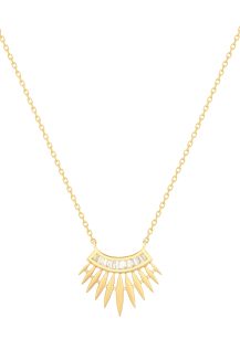 Celine Daoust Stars and universe rising sun with baguette diamonds Necklace