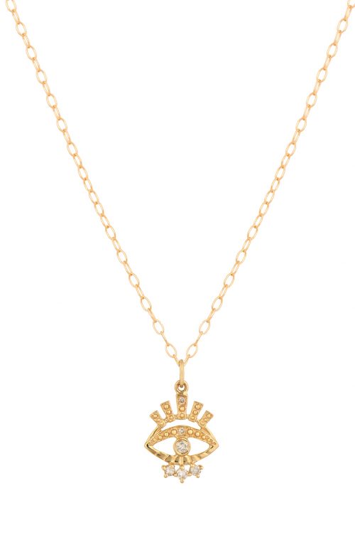 Celine Daoust Protection and Believes Sun and Diamond Eye Chain Necklace