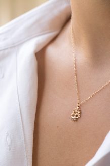 Celine Daoust Protection and Believes Sun and Diamond Eye Chain Necklace