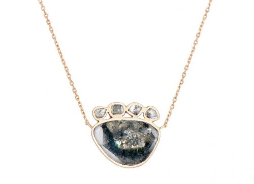 Celine Daoust Slice of the Universe Grey Diamond slice central and on top Necklace