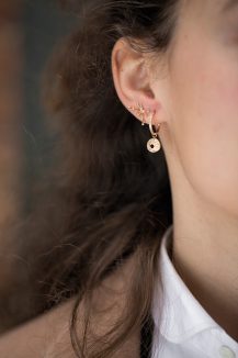 Celine Daoust Stars and universe Mini Sun Moon & diamonds medallion Earring Charm