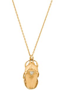 Celine Daoust From The Earth Scarab and Triangle diamond Chain Necklace