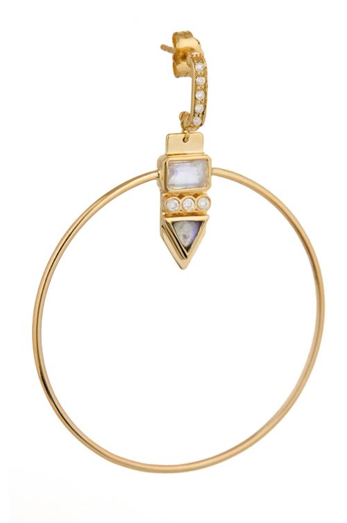 Celine Daoust Totem Tourmaline and diamonds Hoop Earring