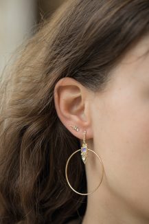 Celine Daoust Totem Tourmaline and diamonds Hoop Earring