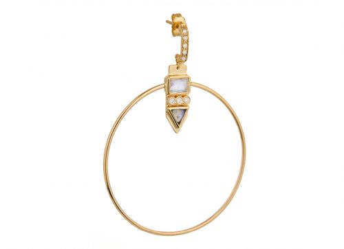 Celine Daoust Totem Tourmaline and diamonds Hoop Earring