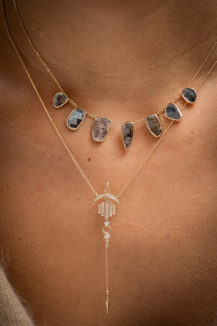 Celine Daoust Slice of the Universe multi Grey Diamonds slices Necklace