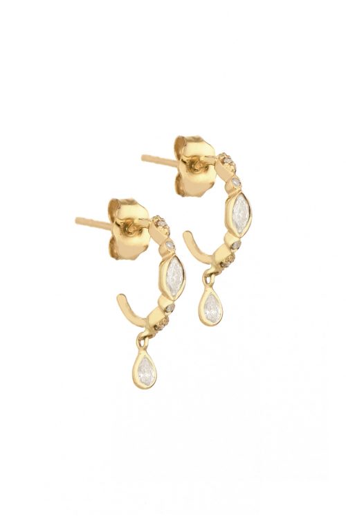 Celine Daoust Protection and Believes Diamond eyes hoop Earring set