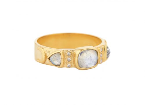 Celine Daoust Totem Moonstone and Diamonds Ring