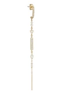 Celine Daoust Mandala Baguets and Marquise diamonds Long Single Earring