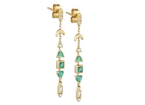 Celine Daoust One of a Kind Emerald and diamonds Earrings