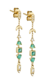 Celine Daoust One of a Kind Emerald and diamonds Earrings