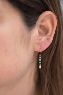 Celine Daoust One of a Kind Emerald and diamonds Earrings