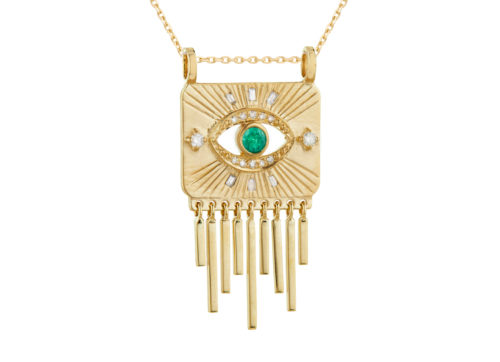 Celine Daoust Guardian Spirit Emerald and Diamonds Totem Chain Necklace