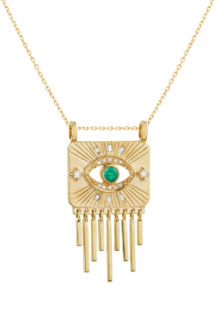 Celine Daoust Guardian Spirit Emerald and Diamonds Totem Chain Necklace