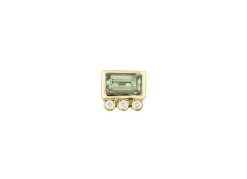 Celine Daoust Geometrics Baguette Tourmaline and tubes Diamonds Single Earring stud