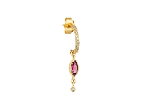 Celine Daoust Protection and Believes Tourmaline and diamonds Hoop Single Earring