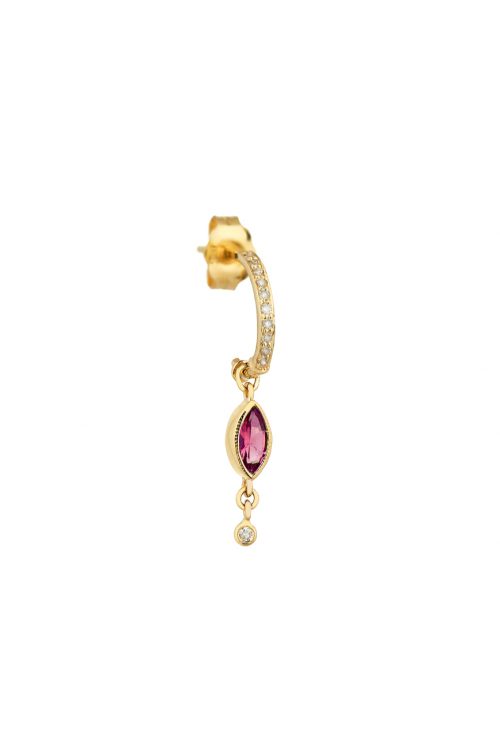 Celine Daoust Protection and Believes Tourmaline and diamonds Hoop Single Earring