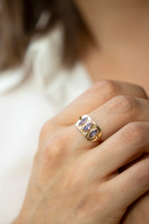 Celine Daoust Geometric Marquise Tanzanite Plate Ring