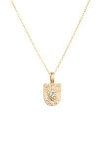Celine Daoust Guardian Spirit Totem Tourmaline Triangle and Diamonds Necklace
