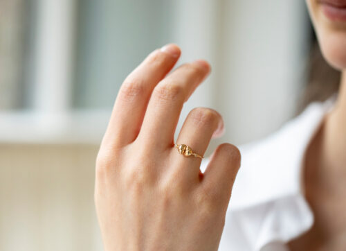 Celine Daoust From the Earth Double Shells and Diamonds Ring