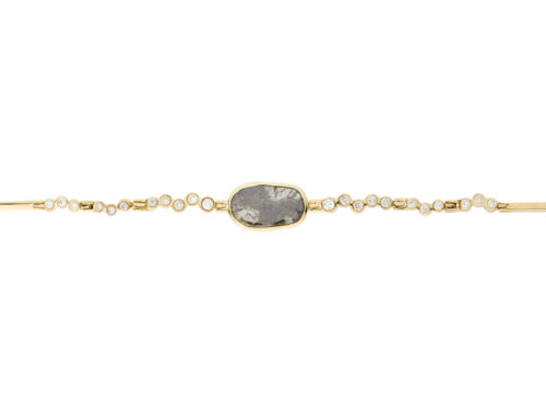 Celine Daoust Slice of the Universe Grey Diamond and twisted Diamonds Articulated Bracelet