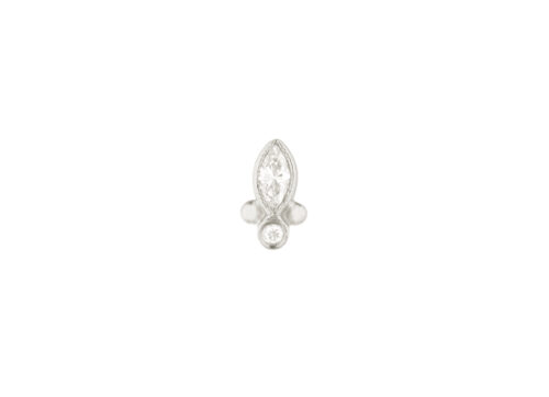 Celine Daoust Protection and Believes Marquise Diamond eye single Earring Stud white