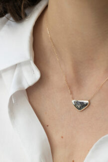 Celine Daoust_Slice of the Universe Grey Diamond and three diamonds Necklace