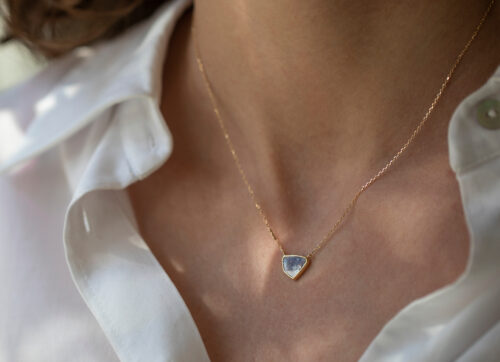 Celine Daoust Slice of the Universe Grey Diamond and three diamonds Necklace