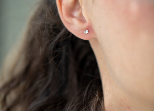 Celine Daoust Constellation Moonstone and reversed setting diamonds Earrings Studs white