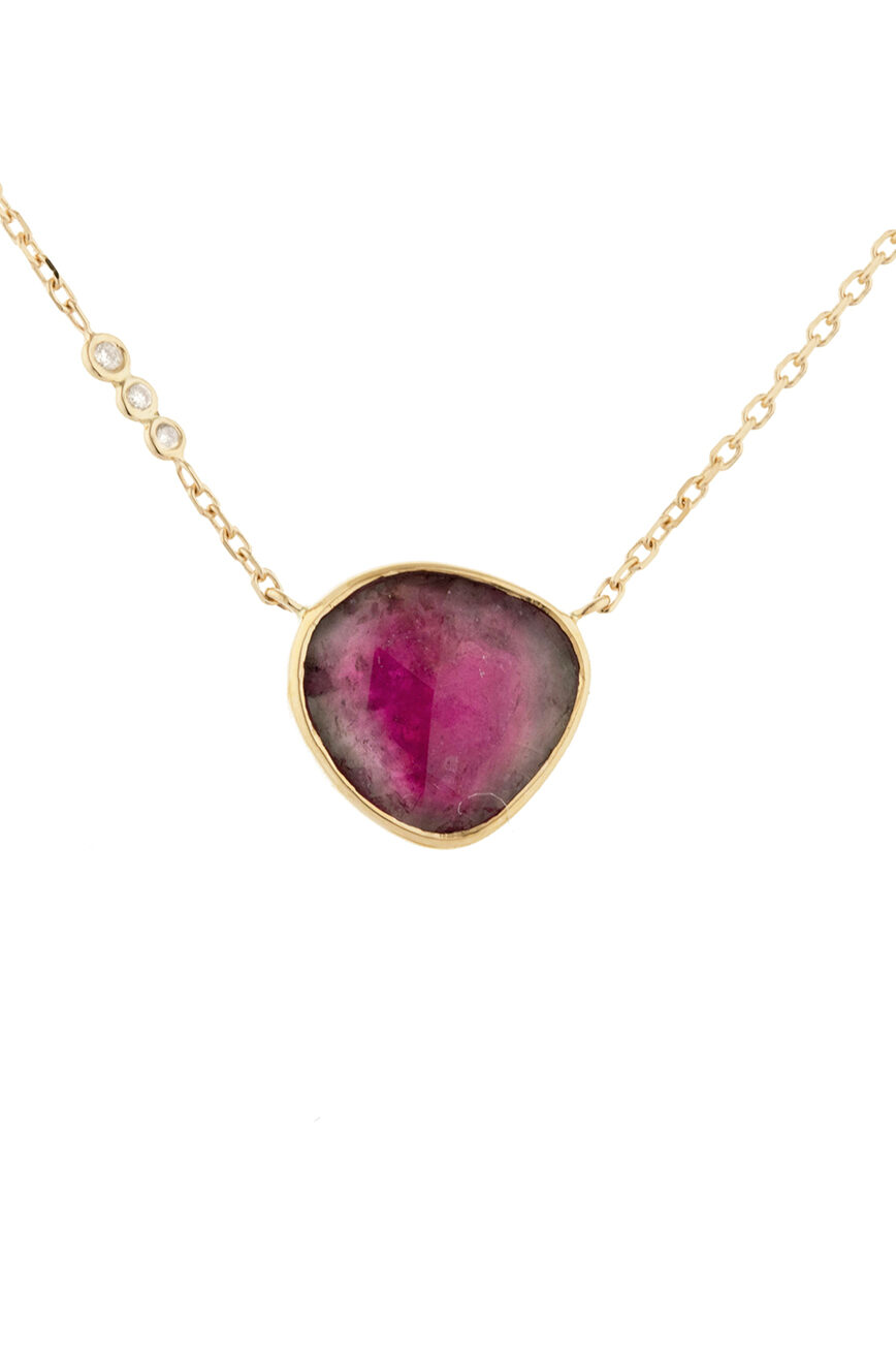 Celine Daoust One of a Kind Tourmaline with small diamond Necklace