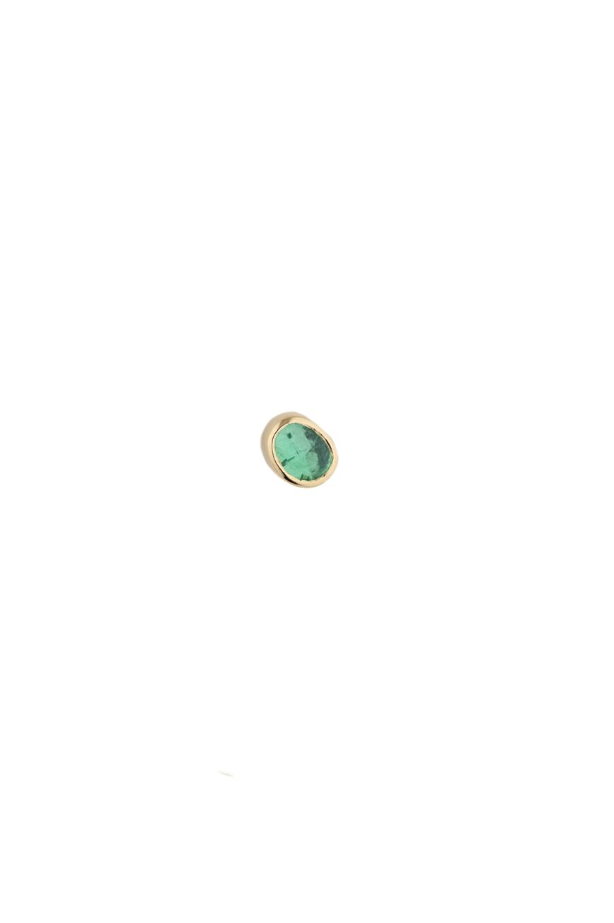 One of a Kind Single Emerald Stud earring